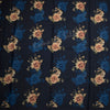 Semi Raw Silk Dark Blue Printed Saree 02