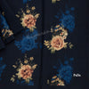 Semi Raw Silk Dark Blue Printed Saree 02