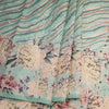Semi Raw Silk Powder Blue Printed Saree