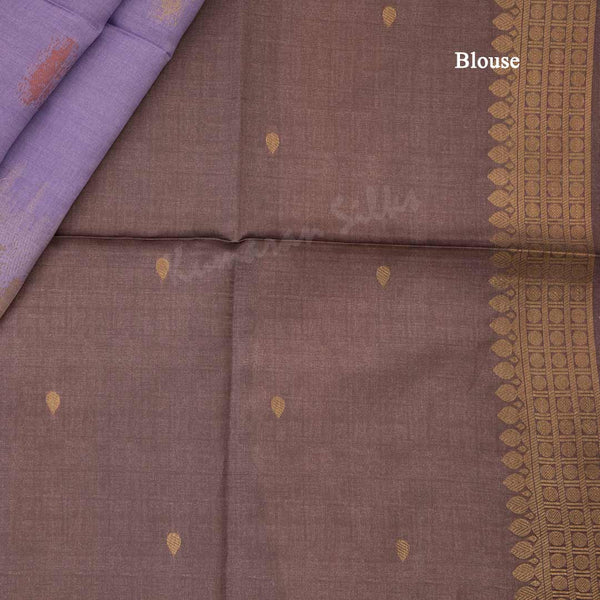 Semi Raw Silk Lavender Zari Worked Saree