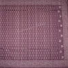 Semi Raw Silk Dark Purple Printed Saree With Thread Border