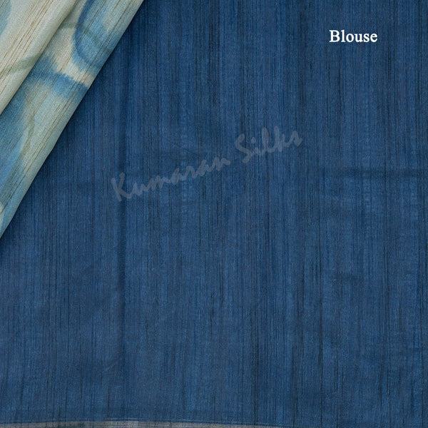 Semi Raw Silk Cream Printed Saree 10 - Kumaran Silks