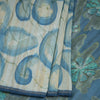 Semi Raw Silk Cream Printed Saree 10