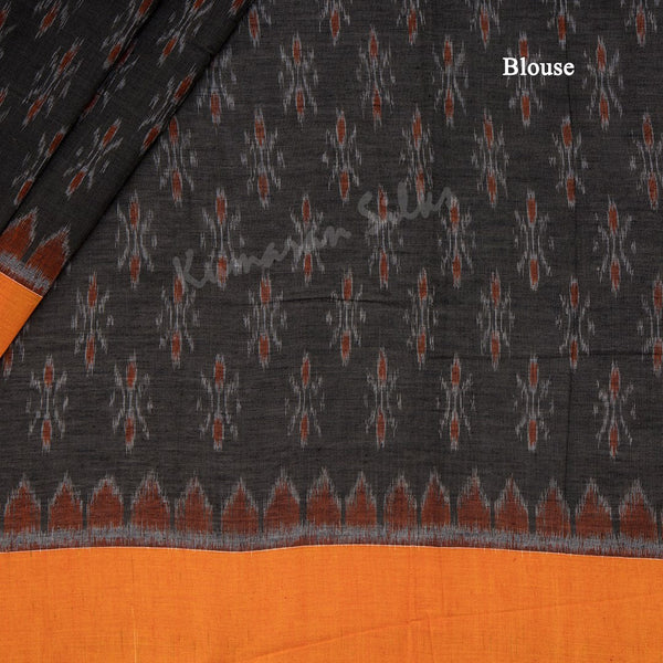 Pochampally Cotton Dark Grey Printed Saree