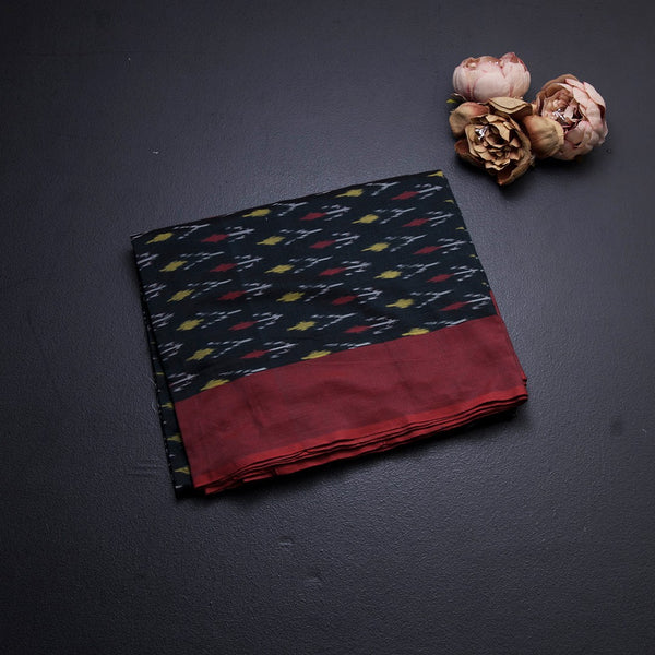 Pochampally Cotton Bottle Green Printed Saree