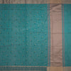 Semi Raw Silk Teal Green Thread embroidered Saree