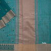 Semi Raw Silk Teal Green Thread embroidered Saree