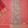 Semi Raw Silk Maroon Thread embroidered Saree