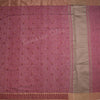 Semi Raw Silk Maroon Thread embroidered Saree 02