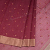Semi Raw Silk Maroon Thread embroidered Saree 02