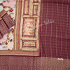 Semi Raw Silk Multi Colour Checked Saree With Floral Creeper Design