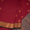 Semi Soft Silk Maroon Zari Worked Saree 03