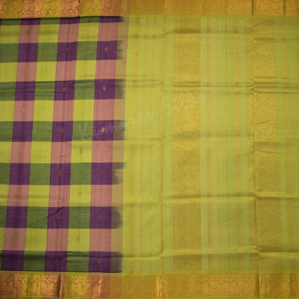 Amirthavarshni Silk Cotton Multi Colour Checked Saree 02