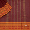 Chettinad Cotton Maroon Thread Embossed Saree Without Blouse