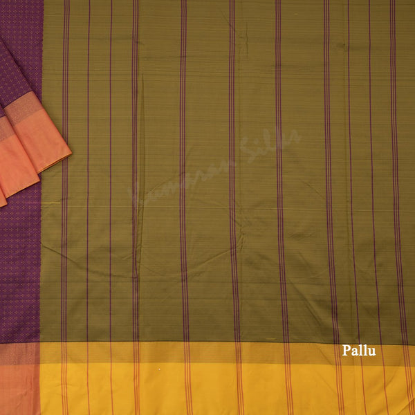 Art Silk Plum Purple Thread Worked Saree