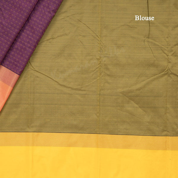 Art Silk Plum Purple Thread Worked Saree