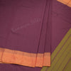 Art Silk Plum Purple Thread Worked Saree