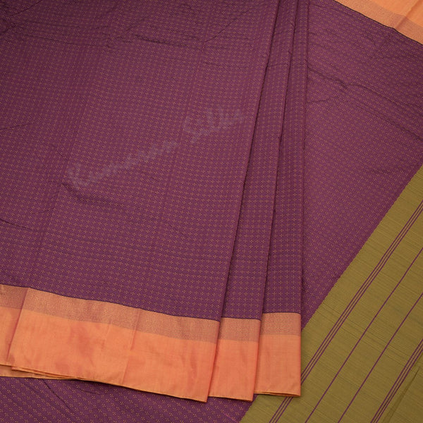 Art Silk Plum Purple Thread Worked Saree