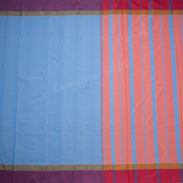 Art Silk Light Blue Thread Worked Saree