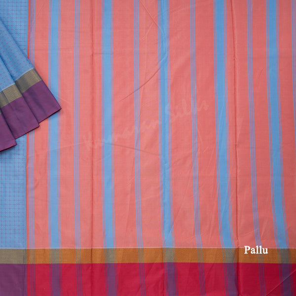 Art Silk Light Blue Thread Worked Saree