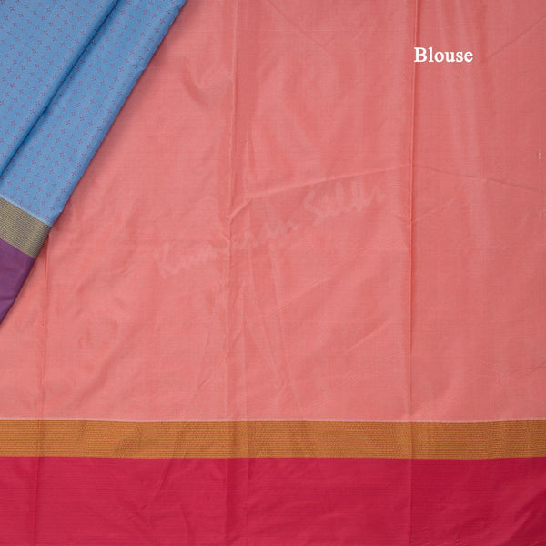 Art Silk Light Blue Thread Worked Saree