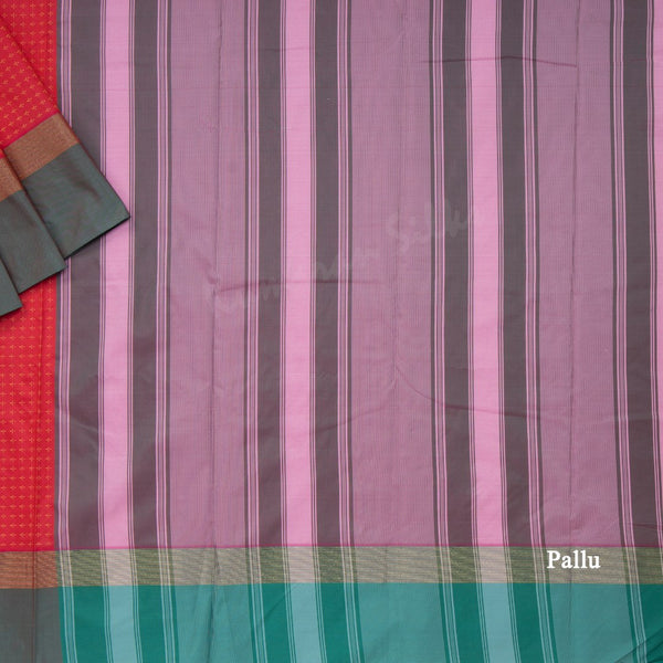 Art Silk Red Thread Worked Saree