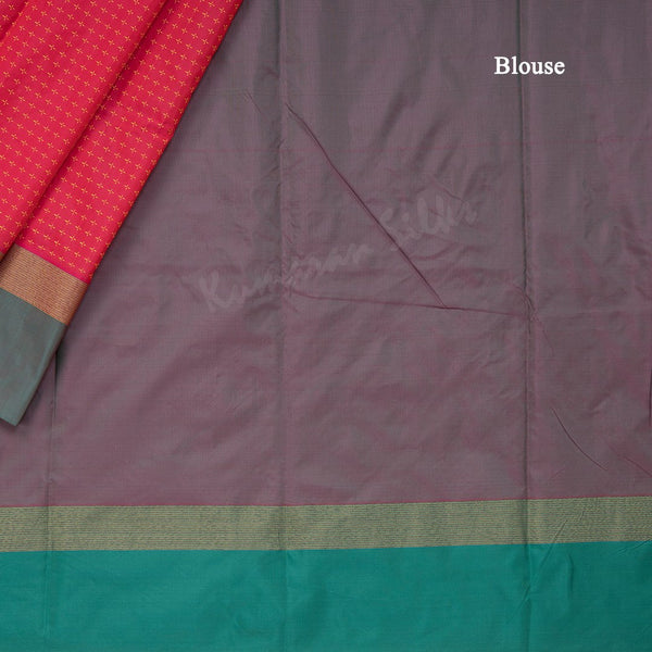 Art Silk Red Thread Worked Saree