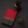 Art Silk Red Thread Worked Saree