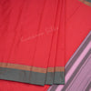 Art Silk Red Thread Worked Saree