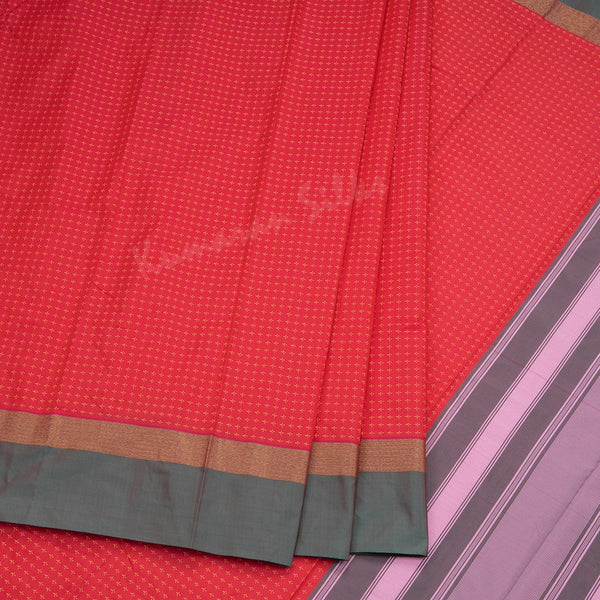 Art Silk Red Thread Worked Saree