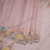 Organza Baby Pink Floral Embroidered With Stone Work Saree