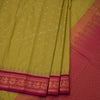 Semi Silk Lime Green Zari Worked Saree