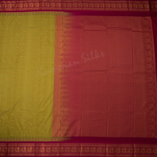 Semi Silk Lime Green Zari Worked Saree