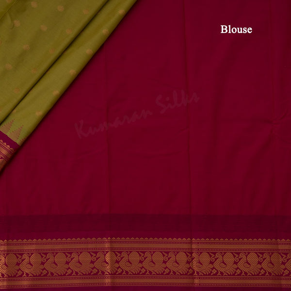Semi Silk Lime Green Zari Worked Saree