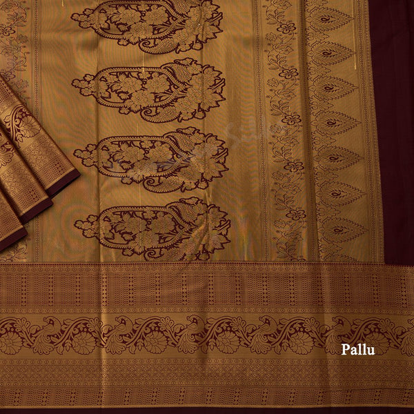 Semi Silk Grey Zari Worked Saree 03