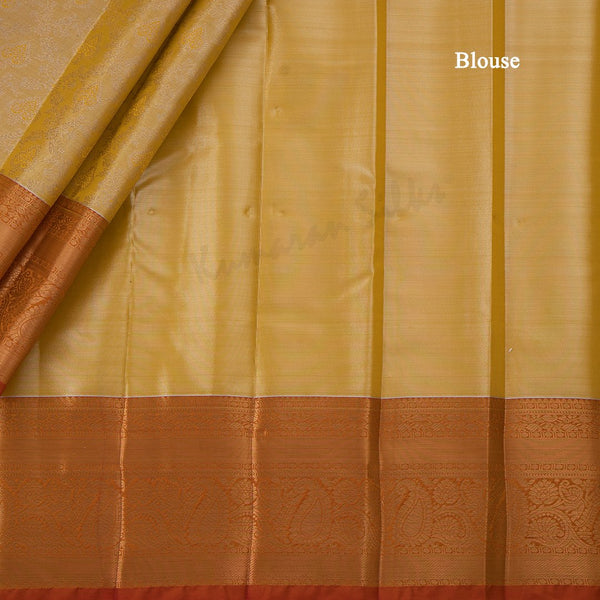 Semi Silk Sandal Embossed Brocade Design