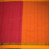 Gadwal Cotton Red Plain Saree