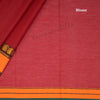 Gadwal Cotton Red Plain Saree