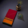 Gadwal Cotton Red Plain Saree