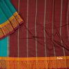 Gadwal Cotton Turquoise Plain Saree Without Blouse