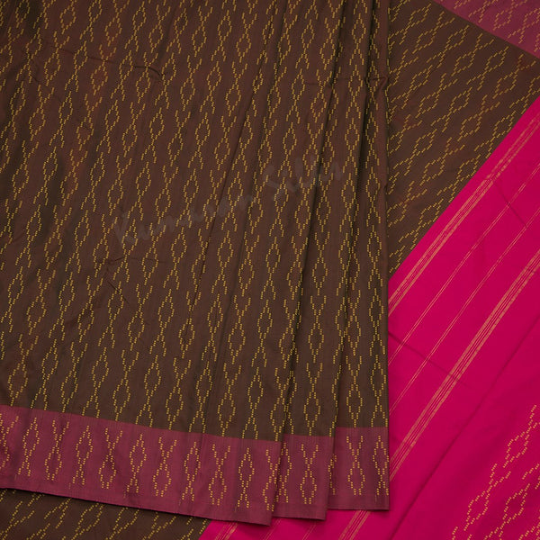 Art Silk Brown Thread Embossed Saree