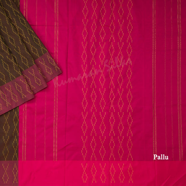 Art Silk Brown Thread Embossed Saree