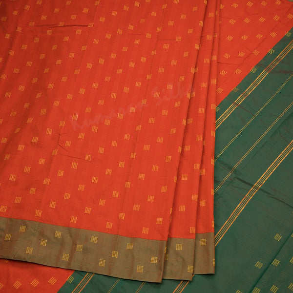 Art Silk Orange Thread Embossed Saree 03