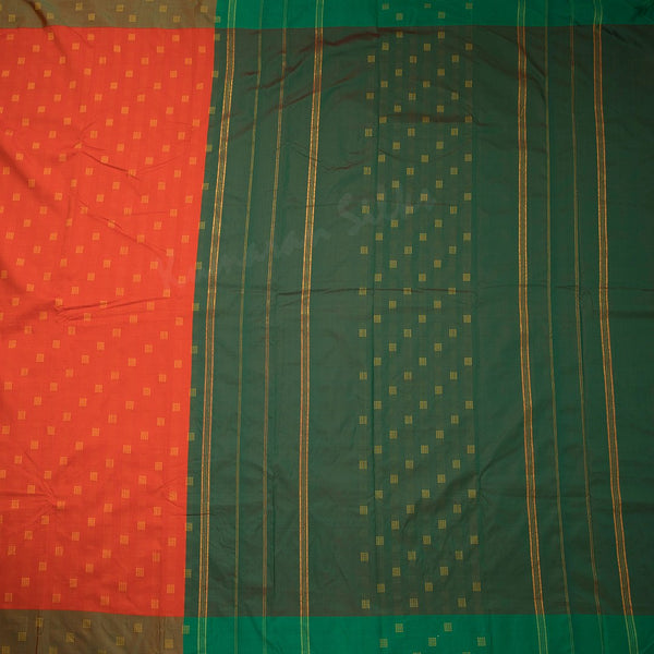 Art Silk Orange Thread Embossed Saree 03