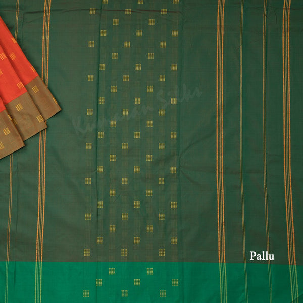 Art Silk Orange Thread Embossed Saree 03
