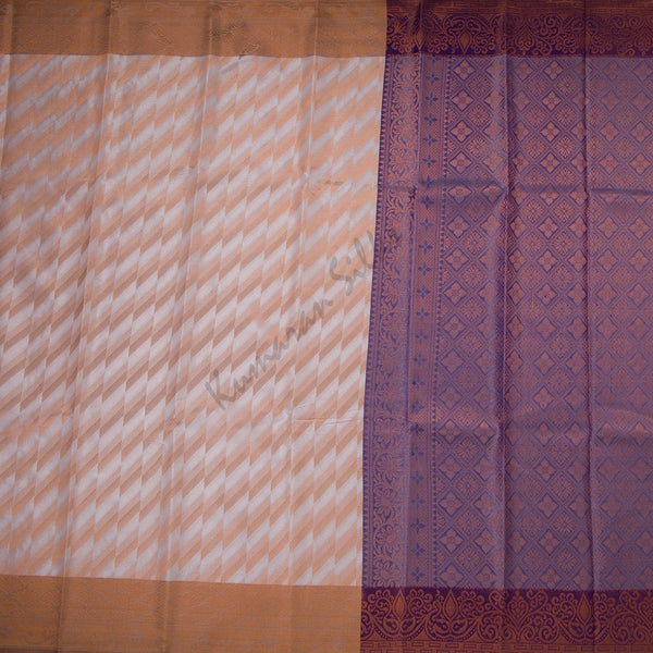 Silk Cotton Cream Zari Worked Saree