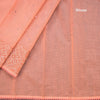 Kota Peach Thread Embroidered With Mirror Work Saree