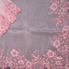 Organza Rose Pink Thread Embroidered Saree