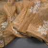 Organza Coffee Brown Thread Embroidered Saree