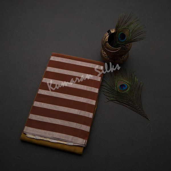 Gadwal Cotton Mustard Plain Saree